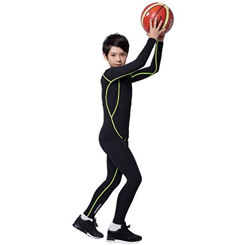 Terodaco Boys Thermal Underwear 2 Pcs Athletic Base Layer Kids' Compression Shirts And Leggings Set #TOP3
