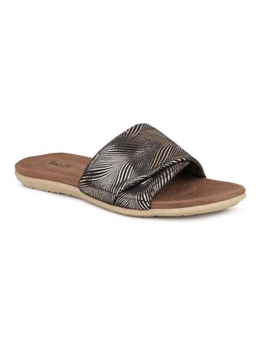 Inc.5 Women Antique-Toned Striped Open Toe Flats (B0CNKLDBW7) Amazon Price History, Amazon Price Tracker