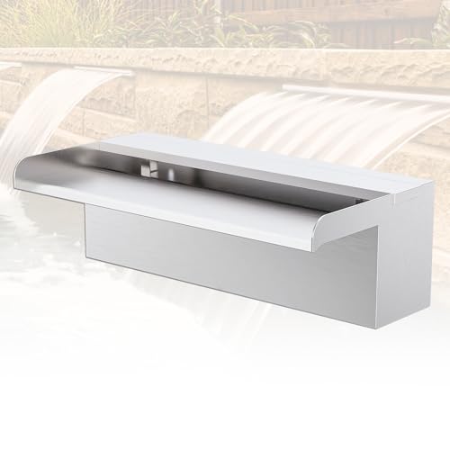 【Acciaio Inossidabile Lucidato 304】 Questa fontana per laghetto è realizzata in resistente acciaio inossidabile, che è antiruggine e mantiene lontane le perdite d'acqua. Inoltre, è lucidato su tutti i lati, garantendoti un giardino delicato, è adatto per uso esterno e può resistere all'erosione dell'ambiente naturale e dei fattori artificiali, preservando a lungo la bellezza e l'integrità della cascata.