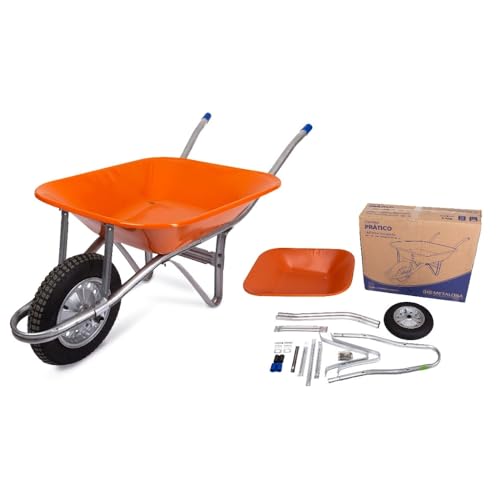 Carrrinho de Mão Reforçado Aço Galvanizado 60 Litros