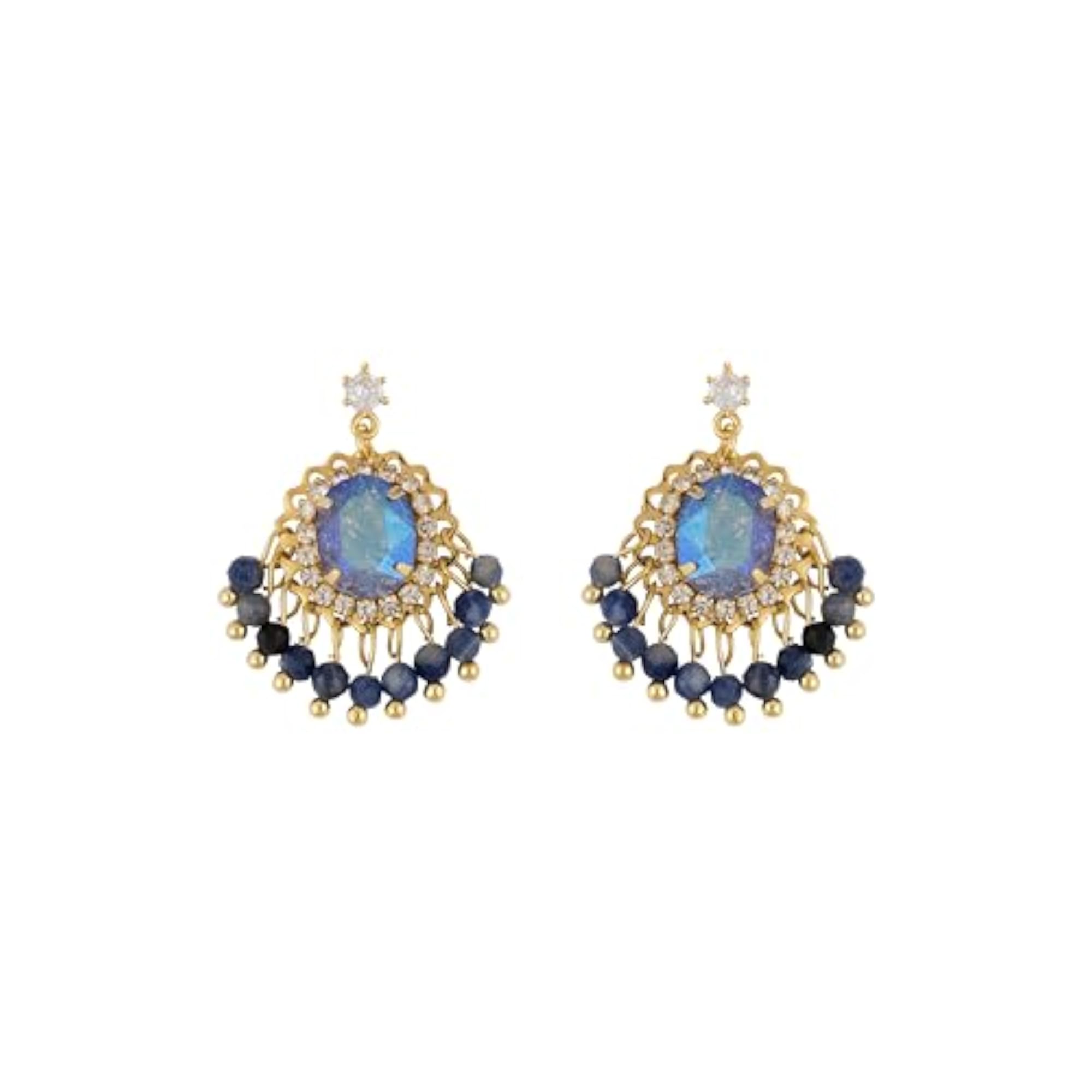 Designer Handcrafted Dangler Earrings with Beads, Traditional Jewelry