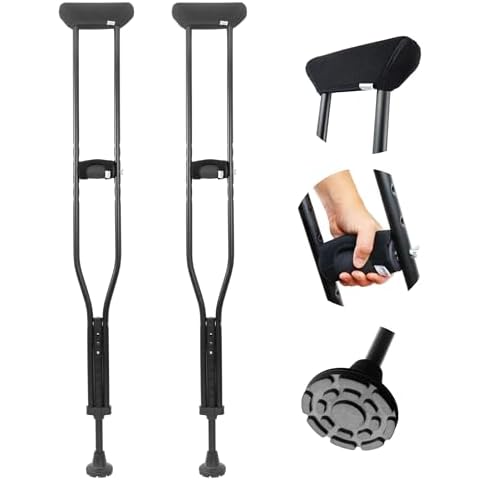 KMINA Adjustable Underarm Crutches for Adults Cover