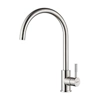 GRIFEMA Wasserhahn Küche, Küchenarmatur mit Einhebelmische, Hochdruck Spültischarmatur Mischbatterie Küche, Hoher Bogen (271mm) & 360°Drehung , Wassersäulenmodus, Edelstahl, Grau, Energieklasse A+