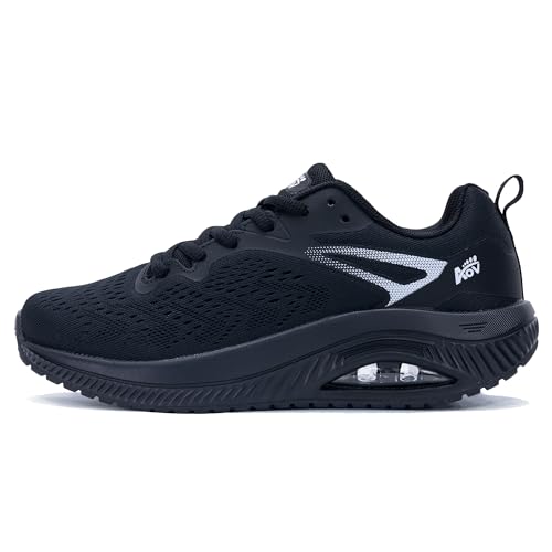 Image of IIV Women Walking Shoes with Arch Support,Plantar Fasciitis Tennis Shoes Comfortable Orthotic Casual Sneakers Solid Black Size 9