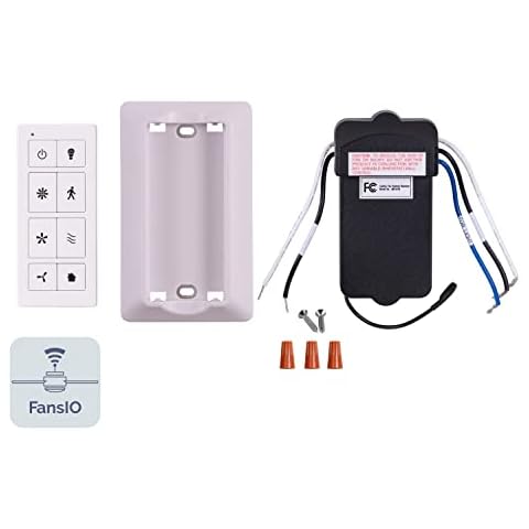 Prominence Home Smart Universal Ceiling Fan Remote Control Kit with Receiver, Wall Dock and Batteries, For Downrod Ceiling Fans ONLY - 51658-01 - White Cover