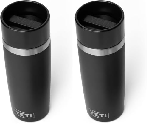 Image of YETI Rambler 16 oz Travel Bottle, Stainless Steel, Vacuum Insulated with Leakproof Commuter Cap, Black (Pack of 2)