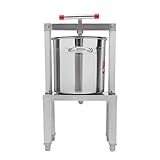Fruit Wine Press 3.5Gallon/13.25L Manual Juice Maker Stainless Steel Fruit and Wine Press Nature Juice Making Press Machine with T-Handle for Cider Apple Grape Tincture Vegetables Honey Cheese