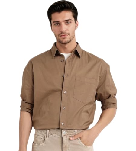 Image of Rare Rabbit Boxy fit Plain Shirt
