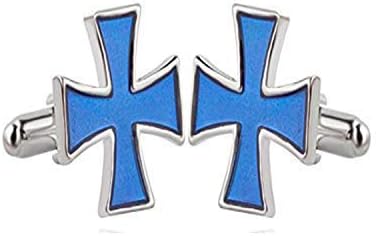 Aport Presents Cufflinks Jewellery Cross Shape Metal Blue Cufflinks for Unisex #Aport-351
