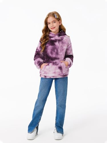 Image of Makkrom Boys Girls Sherpa Fleece Hoodies Pullover Sweatshirts with Pockets | Fuzzy Soft, Cozy Warm, Kids Hoodie Outfits, Kangaroo Pocket, Solid, Tie-Dye, Casual, Loose, Toddler, little Kid, Big Kid