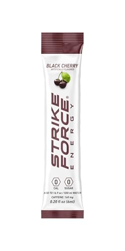 Image of Strike Force Energy Drink Mix - Black Cherry Flavor - Natural Tasting Caffeine Drink - Turn Any Drink into a Healthy Energy Drink - Zero Calories, Keto Friendly, Sugar Free, Pre Workout (10 Liquid Packs)