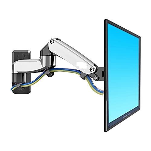 Soporte de monitor para teletrabajo y oficina JEQGDLUI F150 de aluminio plateado 3