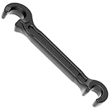 QWORK Double Ended Valve Wheel Wrench, Cast Steel 8 Inch Hand Valve Tool with 1/2' and 21/32' Open Ends, Dual Head Valve Wheel Opener for Fire Riser and Drain Handwheel Maintenance