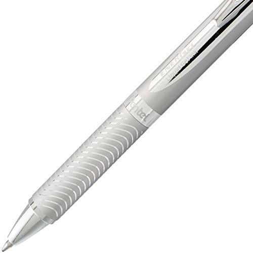 Pentel Energel Alloy Rt Gel Pen, Medium Metal Tip, Silver Barrel, Black Ink, 1 Each (Bl407Bp) #TOP4