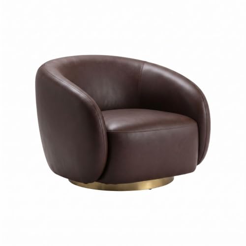 Image of Kingsman Furnitures Brok Swivel Luxury Accent Arm Chair 360 Degree Rotatable Sofa for Home | Bedroom, Living & Drawing Room | Ultra Soft and Comfortable for Lounge (Espresso, Swivel)