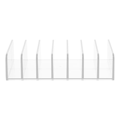 Yardenfun Organizador de Maquillaje Transparente Acrílico 7 Compartimentos Compacto para Escritorio, Caja de Almacenamiento Cosméticos Multifuncional, Estante Práctico para Ordenar y