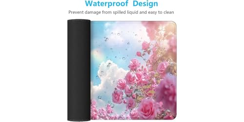 Tapis de souris fleur grand format pour bureau PC poétique - 7