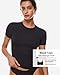 INLYRIC Women's Inbarely Soft Short Sleeve Tops Crew Neck Summer Going Out Tees Basic Slim Fitted Breathable T-Shirt Black X-Large