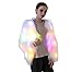 Produktbild YuanDian Damen LED Bunt Aufhellen Kunstfell Mantel Party Nacht Beleuchten Weich Warm Kunstpelz Langarm Jacke Fellimitat übergang Outerwear Weiß XL