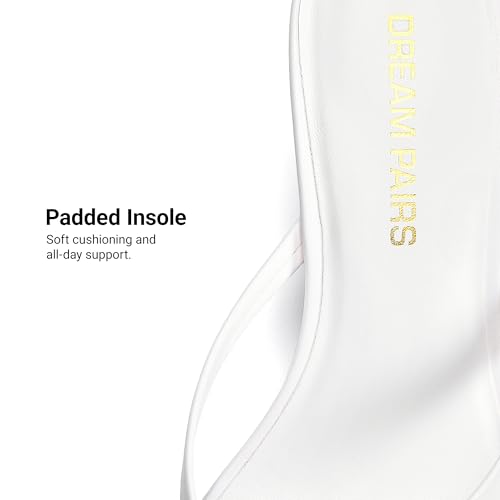 Image of DREAM PAIRS Kitten Heels for Women Flip Flop Low Heels Square Open Toe Sandals Thong 1.97 Inch Heeled Sandals for Summer Vacation