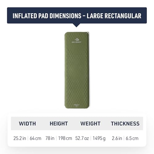 Image of Sea to Summit Camp Plus Self-Inflating Foam Sleeping Mat for Camping - Rectangular - Large (78 x 25.2 x 2.6 inches)