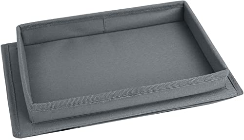 Sofa Armrest Organizer with Top Tray for Couch Recliner, 5 Pockets TV Remote Control Holder Foldable Armchair Bedside Caddy Organizer Storage Bag for Magazines Cellphone Drinks Snacks Tea Cup (Grey) by FakeFace - Image 6