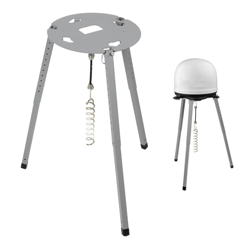 Satellite Tripod Mount TR 1518, 14.5 to 22 Adjustable Height Portable Dish Satellite Stand, Compatible with Carryout RV Satellite Antennas 11773