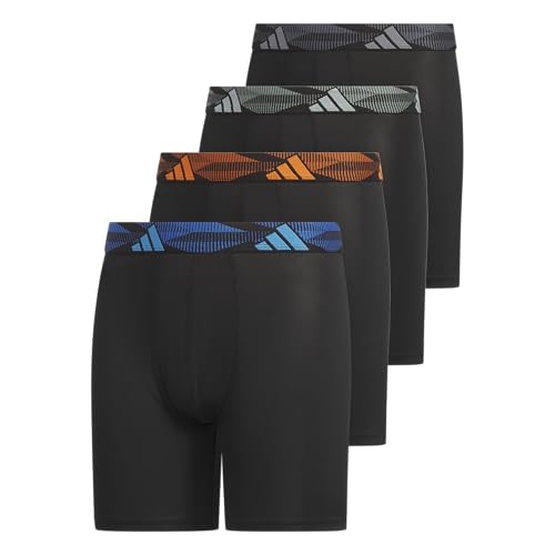 Image of adidas Boys Performance Microfiber Long Boxer Briefs (4-Pack or 3-Pack) Kids Underwear
