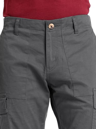 Image of Beyoung Cotton Lycra 6 Pocket Regular Fit Cargo Pants for Men | Cargo Trousers for Men