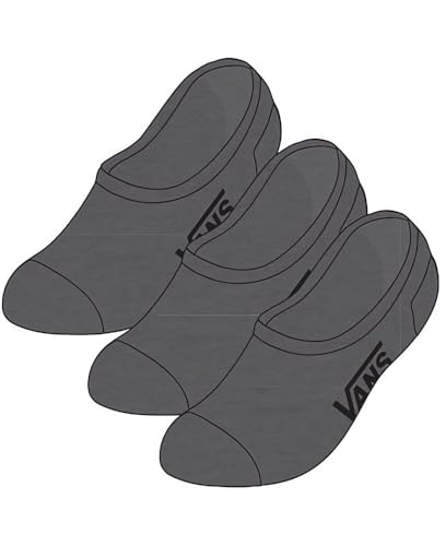Vans Unisex Classic No Show Socks (3-Pack) - Extra Low Cut, Soft & Stretchy, Everyday Sock for Men's & Women's Low-Top Shoes, Heather Grey, 6.5-9