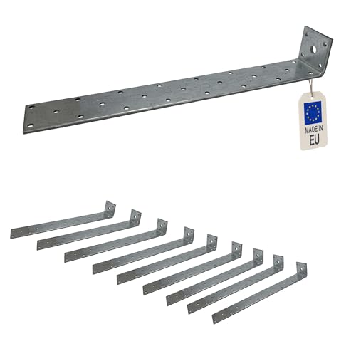 10 équerres d'ancrage béton - Acier galvanisé - Équerres à béton - Ht 300mm - Platine 43x40 mm - Epais 4mm - Fabrication Europe