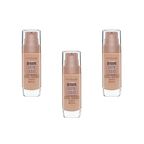 Maybelline New York Fond de Teint Dream Satin Fluide FPS13-33 Fresh Beige, Lot de 3 (3 x 30ml)