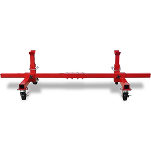 vidaXL Assteunpoot Mobiel Rood Assteunpunt Transportkar Voertuigverplaatser - Image 3