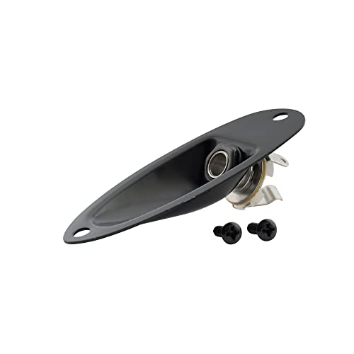 Musiclily 1/4" Guitar Loaded Mono Output Jack Plate Input Socket for Fender Stratocaster Strat ST Electric Guitar, Black
