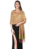 Paskmlna Paisley Jacquard Pashmina Shawl Wrap Scarf Stole (Pink-green01812)