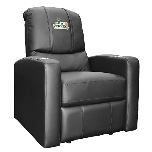 Dreamseat Black Stealth Manual Recliner with Embroidered Milwaukee Bucks 2021 Champions Logo