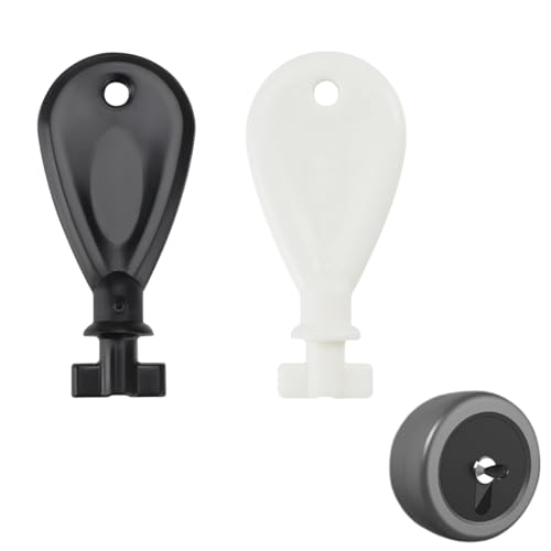 DOKRIN 2 llaves universales de repuesto para dispensadores de papel higiénico para profesionales del mantenimiento del baño (blanco y negro)