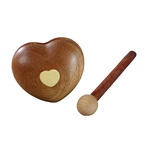 FCSHFC(シュフク) ハート型 木製 彫刻 携帯用 ブロック禅ドラム 友達 友人 同級生 女友達 カップル 瞑想 ギフト フィッシュドラム 打楽器(A)