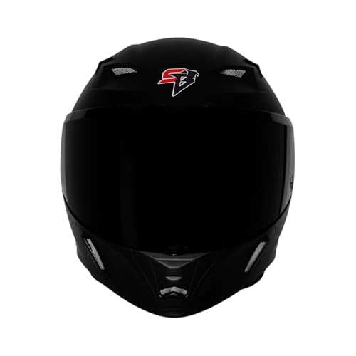 Image of Steelbird SBA 11 Tornado Full Face Helmet, Dual Visor, Glossy Signature Black with Extra Free Smoke Visor (600 MM (L))