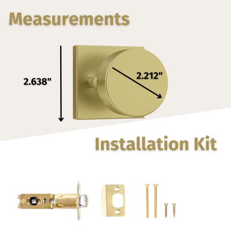 Mega Handles Privacy I Door Knob For Hallway, Closet And Bathroom I Reversible Heavy Duty Design I Fits All Standard Door Sizes I Screws Included - Satin Brass (1 Pack) #TOP5