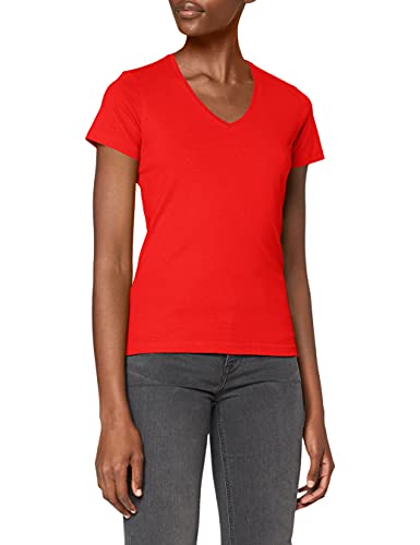 Stedman Apparel Women's Classic-T V-Neck/ST2700 Regular Fit Short Sleeve T-Shirt, Scarlet Red, Size 10 (Manufacturer Size:Small)