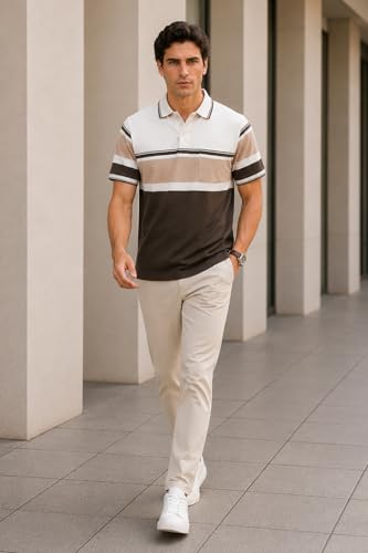 Image of GODFREY Half Cotton Polo T Shirt for Man with Pocket - Regular Fit Mens Collar Tshirt