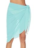 Lecieldusoir Women's Sarong Coverups Aqua Bathing Suit Wrap Skirt Long Swimsuit Beach Wraps Sheer Swim Cover Ups