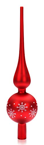 com-four® Weihnachtsbaumspitze matt, Christbaumspitze aus echtem Glas – Ansicht 1