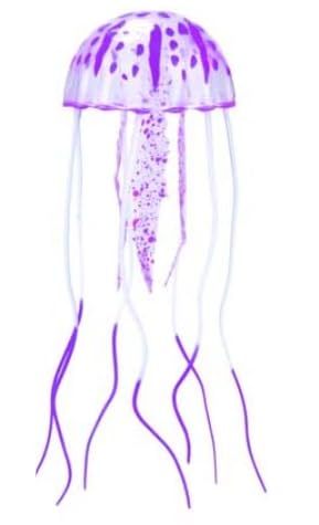 Image of Purple Aquarium Artificial Glowing Jellyfish Fish Tank Ornament Aquarium Silicone Decoration, Aquarium Decor Thematic Ornaments, Aquarium Decor