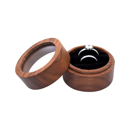 木製リングボックス結婚式の収納チェスト結婚式のプロポーズ婚約記念ジュエリーオーガナイザーシングルディスプレイボックス