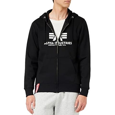 ALPHA INDUSTRIES Men's Basic Zip Hoody Sports, Black, L Cover
