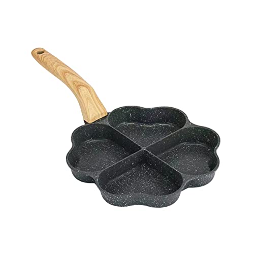 VALICLUD Household Multi Function Egg Frying Pan Non Stick Pancake Pan with Comfortable Wooden Handle Wear Resistant Breakfast Egg Cooker for Daily Use for Frying Eggs