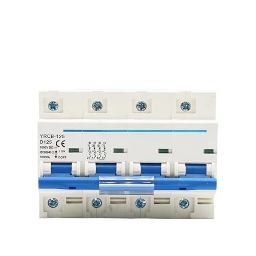 TOCOLA 1PCS 4P AC 400V MCB Circuit Breaker Micro Main Switch D Curve Main Switch 80A 100A 125A YRCB-125 (Size : 4P-38, Color : 80A)