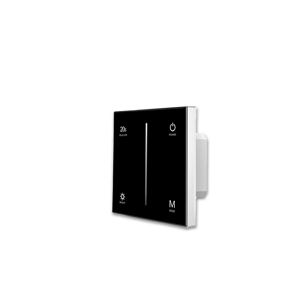 Panel táctil de cristal negro Sys-Pro de 1 zona, regulador de intensidad inalámbrico Triac, 230 V